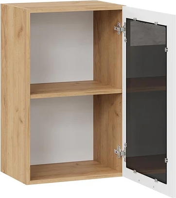 Изображение товара Шкаф навесной для кухни ТриЯ Гренада 1В45С (дуб крафт золотой/холст белый)