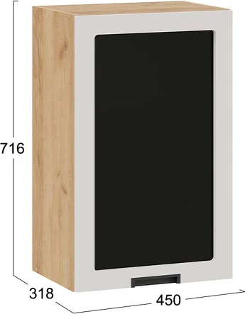 Изображение товара Шкаф навесной для кухни ТриЯ Гренада 1В45С (дуб крафт золотой/холст мокко)