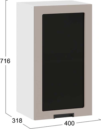 Изображение товара Шкаф навесной для кухни ТриЯ Гренада 1В4С (белый/холст латте)