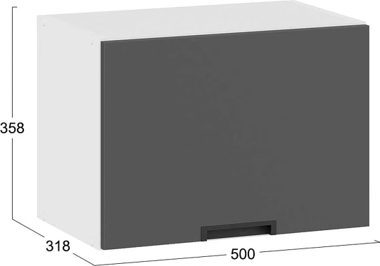 Изображение товара Шкаф навесной для кухни ТриЯ Гренада 1В5Г (белый/холст вулкан)