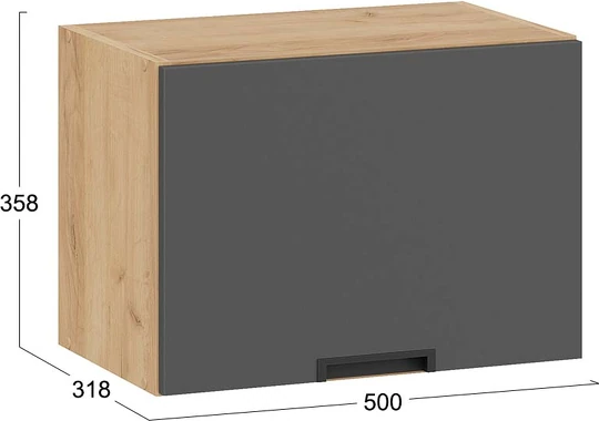 Изображение товара Шкаф навесной для кухни ТриЯ Гренада 1В5Г (дуб крафт золотой/холст вулкан)