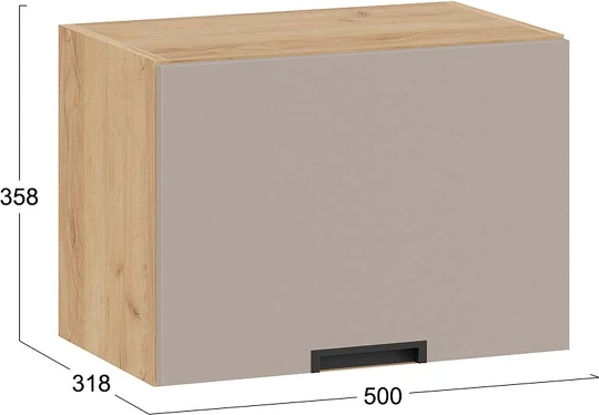 Изображение товара Шкаф навесной для кухни ТриЯ Гренада 1В5Г (дуб крафт золотой/холст латте)