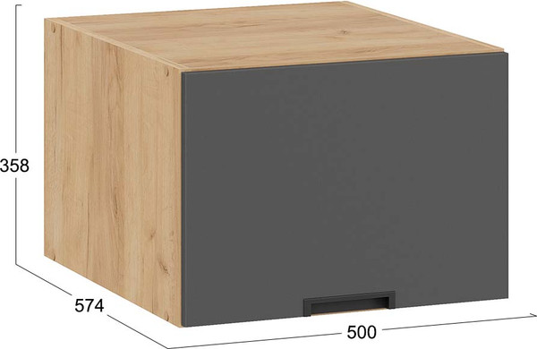 Изображение товара Шкаф навесной для кухни ТриЯ Гренада 1В5ГП (дуб крафт золотой/холст вулкан)