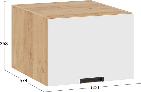 Изображение товара Шкаф навесной для кухни ТриЯ Гренада 1В5ГП (дуб крафт золотой/холст белый)