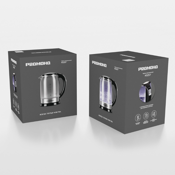 Изображение товара Электрочайник Redmond KG257 (стекло/сталь)