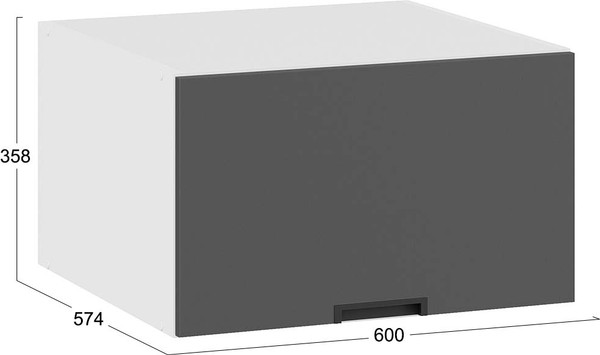 Изображение товара Шкаф навесной для кухни ТриЯ Гренада 1В6ГП (белый/холст вулкан)