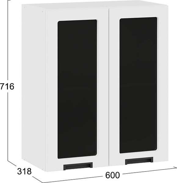 Изображение товара Шкаф навесной для кухни ТриЯ Гренада 1В6С (белый/холст белый)