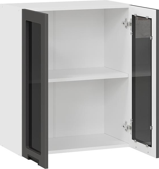 Изображение товара Шкаф навесной для кухни ТриЯ Гренада 1В6С (белый/холст вулкан)