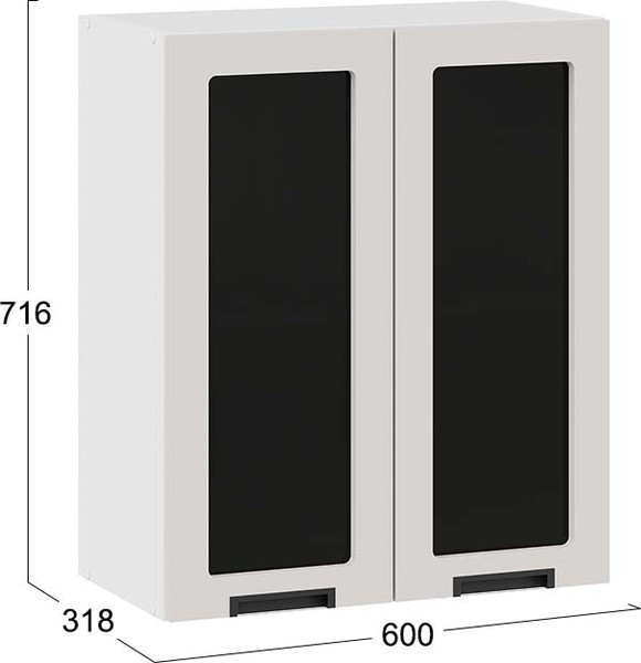 Изображение товара Шкаф навесной для кухни ТриЯ Гренада 1В6С (белый/холст мокко)