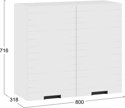 Изображение товара Шкаф навесной для кухни ТриЯ Гренада 1В8 (белый/холст белый)