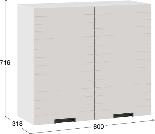 Изображение товара Шкаф навесной для кухни ТриЯ Гренада 1В8 (белый/холст мокко)