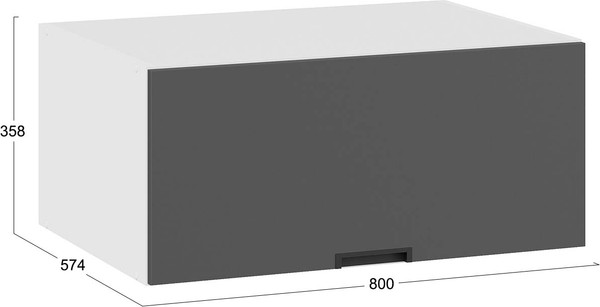 Изображение товара Шкаф навесной для кухни ТриЯ Гренада 1В8ГП (белый/холст вулкан)