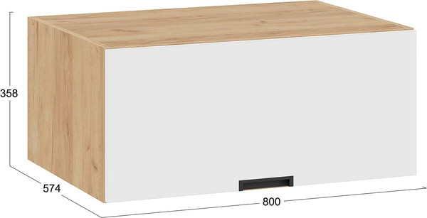 Изображение товара Шкаф навесной для кухни ТриЯ Гренада 1В8ГП (дуб крафт золотой/холст белый)