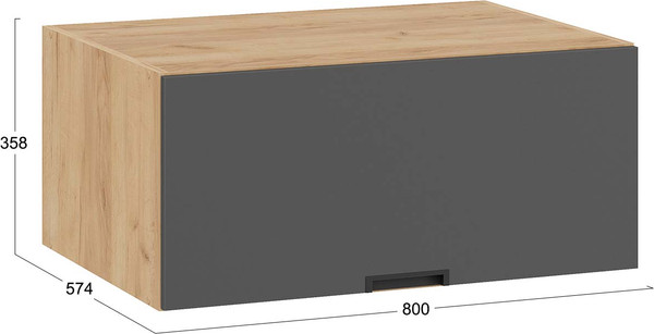 Изображение товара Шкаф навесной для кухни ТриЯ Гренада 1В8ГП (дуб крафт золотой/холст вулкан)