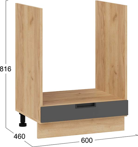 Изображение товара Шкаф под духовку ТриЯ Гренада 1Н6Б (дуб крафт золотой/холст вулкан)