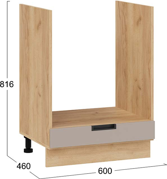 Изображение товара Шкаф под духовку ТриЯ Гренада 1Н6Б (дуб крафт золотой/холст латте)