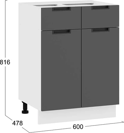 Изображение товара Шкаф-стол кухонный ТриЯ Гренада 1Н6Я1 (белый/холст вулкан)