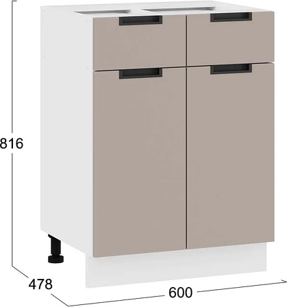 Изображение товара Шкаф-стол кухонный ТриЯ Гренада 1Н6Я1 (белый/холст латте)