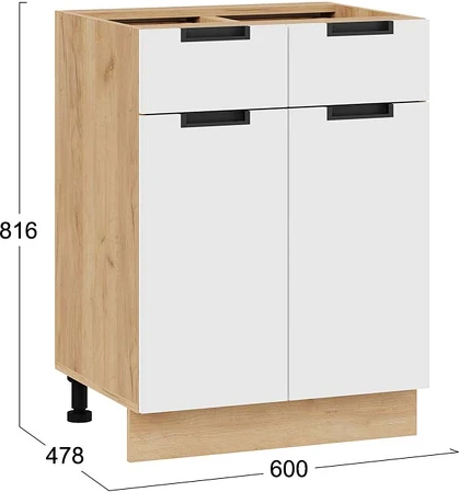 Изображение товара Шкаф-стол кухонный ТриЯ Гренада 1Н6Я1 (дуб крафт золотой/холст белый)