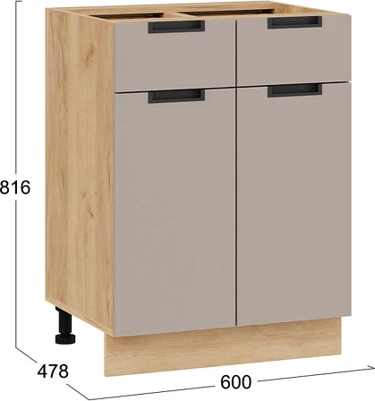 Изображение товара Шкаф-стол кухонный ТриЯ Гренада 1Н6Я1 (дуб крафт золотой/холст латте)