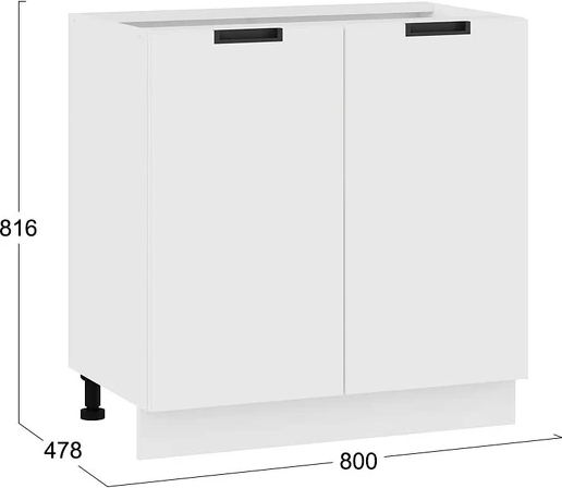 Изображение товара Шкаф-стол кухонный ТриЯ Гренада 1Н8 (белый/холст белый)