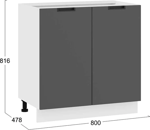 Изображение товара Шкаф-стол кухонный ТриЯ Гренада 1Н8 (белый/холст вулкан)