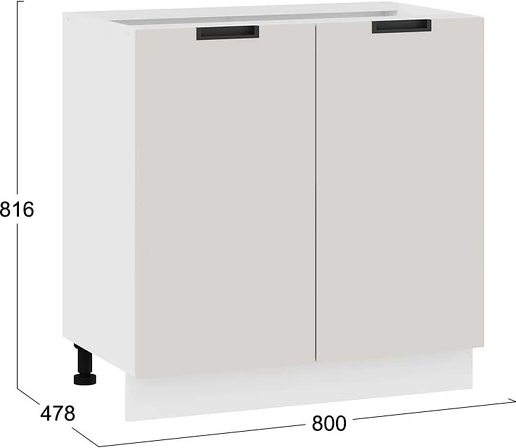 Изображение товара Шкаф-стол кухонный ТриЯ Гренада 1Н8 (белый/холст мокко)
