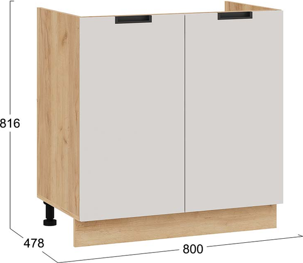 Изображение товара Шкаф под мойку ТриЯ Гренада 1Н8М (дуб крафт золотой/холст мокко)