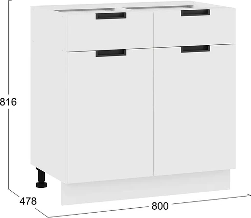 Изображение товара Шкаф-стол кухонный ТриЯ Гренада 1Н8Я1 (белый/холст белый)