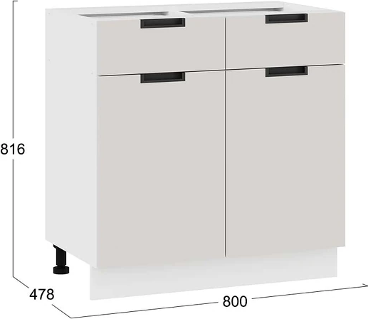 Изображение товара Шкаф-стол кухонный ТриЯ Гренада 1Н8Я1 (белый/холст мокко)