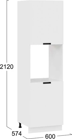 Изображение товара Шкаф-пенал кухонный ТриЯ Гренада 1П6 (белый/холст белый)