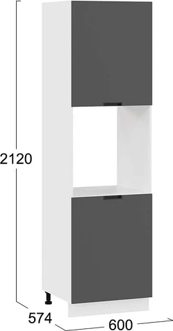 Изображение товара Шкаф-пенал кухонный ТриЯ Гренада 1П6 (белый/холст вулкан)