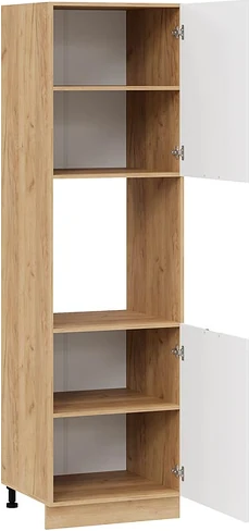 Изображение товара Шкаф-пенал кухонный ТриЯ Гренада 1П6 (дуб крафт золотой/холст белый)