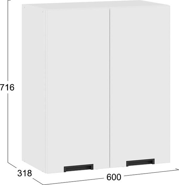 Изображение товара Шкаф навесной для кухни ТриЯ Гренада 1В6 (белый/холст белый)