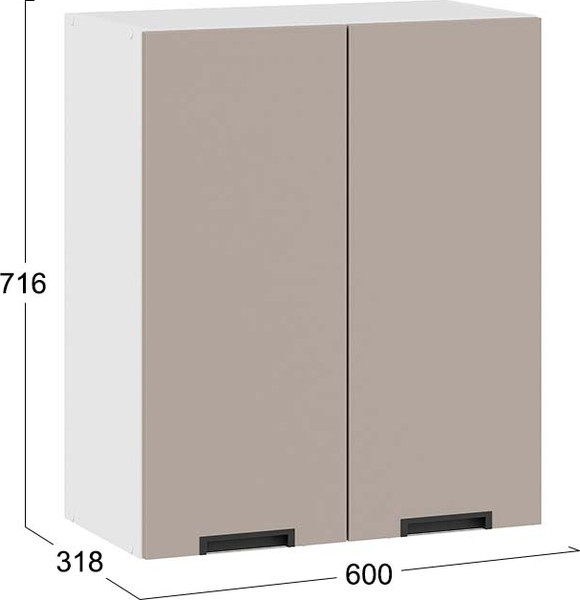 Изображение товара Шкаф навесной для кухни ТриЯ Гренада 1В6 (белый/холст латте)