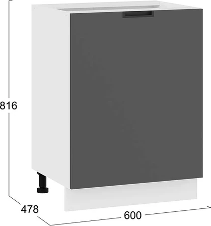 Изображение товара Шкаф-стол кухонный ТриЯ Гренада 1Н6 (белый/холст вулкан)