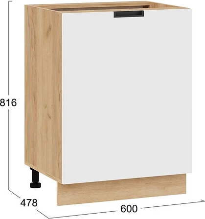 Изображение товара Шкаф-стол кухонный ТриЯ Гренада 1Н6 (дуб крафт золотой/холст белый)