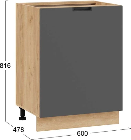 Изображение товара Шкаф-стол кухонный ТриЯ Гренада 1Н6 (дуб крафт золотой/холст вулкан)