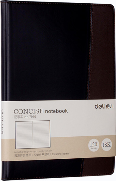 Изображение товара Ежедневник Deli 7910 (120л, черный/коричневый)