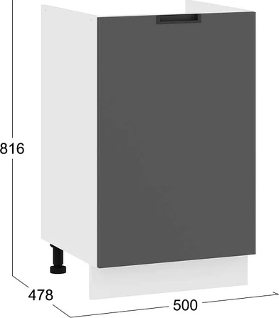 Изображение товара Шкаф под мойку ТриЯ Гренада 1Н5М (белый/холст вулкан)