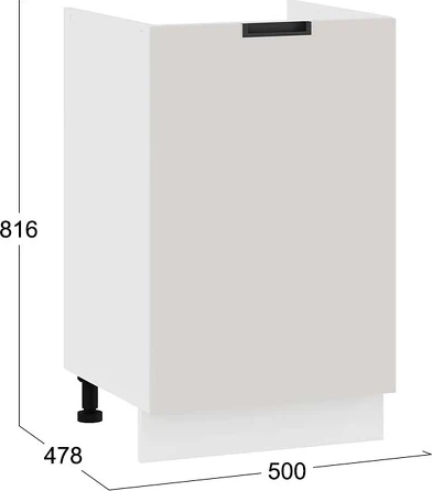 Изображение товара Шкаф под мойку ТриЯ Гренада 1Н5М (белый/холст мокко)