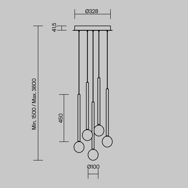 Изображение товара Люстра Maytoni Bubble Dream MOD383PL-L16BBS3K