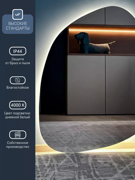 Изображение товара Зеркало Emze 64x80 / LED.NF.64.80.4К (с подсветкой)