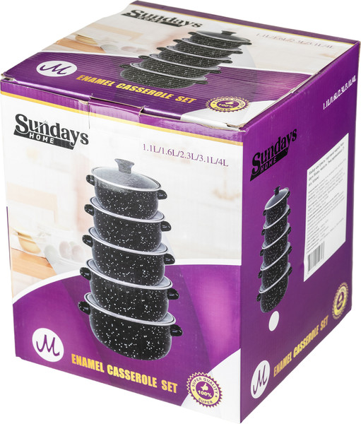 Изображение товара Набор кастрюль Sundays Home Эмалированные (5шт, 0.6мм)