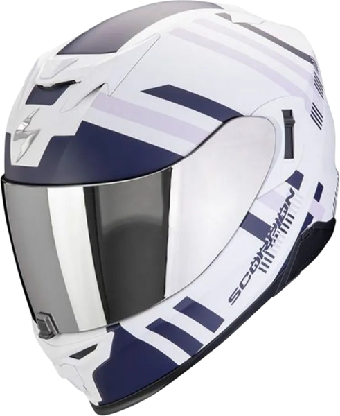 Изображение товара Мотошлем Scorpion Exo Exo-520 Evo Air Banshee (р. 2XS, белый матовый/синий/фиолетовый)