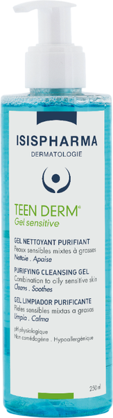 Изображение товара Гель для умывания ISISPHARMA Teen Derm Sensitive для чувств. комбинированной и жирной кожи (250мл)