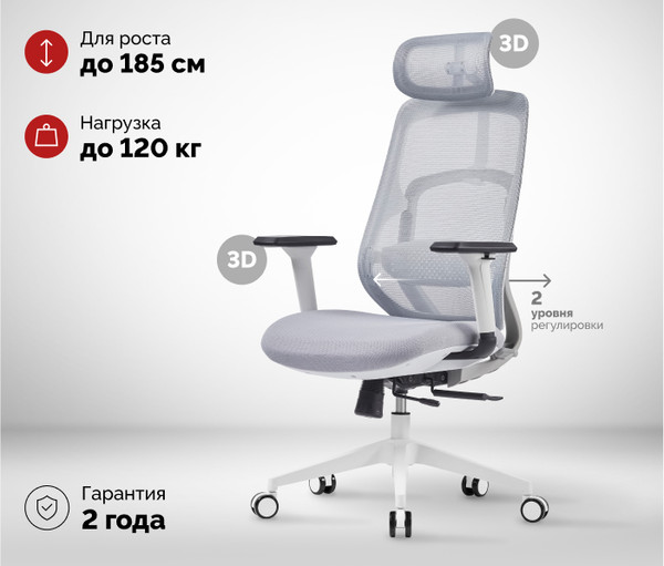 Изображение товара Кресло офисное Sparx FX-4 Ghost (белый/серый)