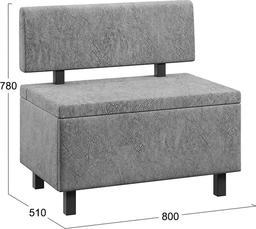 Изображение товара Скамья ТриЯ Брайтон прямая 80 (венге цаво/Wellmart Silver)