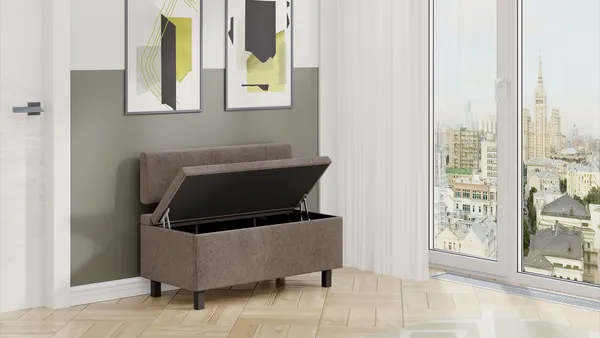 Изображение товара Скамья ТриЯ Брайтон прямая 100 (венге цаво/Wellmart Latte)