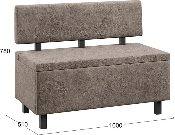 Изображение товара Скамья ТриЯ Брайтон прямая 100 (венге цаво/Wellmart Latte)